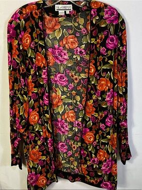 SK & Company Vintage Floral open jacket With Pockets Size Medium